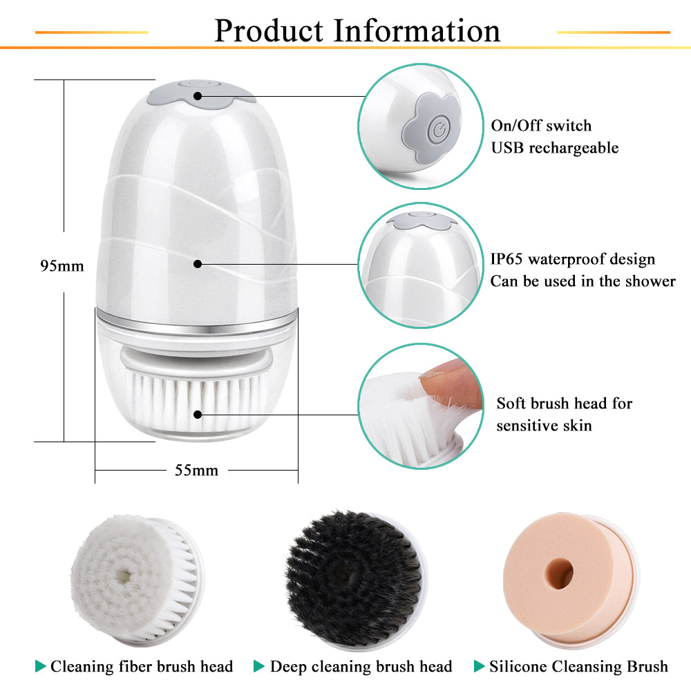 Experience Radiant Skin with the 3 In 1 Electric Facial Cleansing Brush
